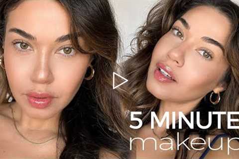 5 MIN MAKEUP | Major Life Catch Up | GRWM | Eman