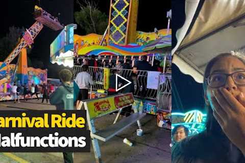 Scary Moment Carnival Ride Malfunctions With People On It! 😳