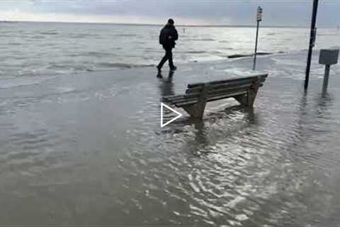 Southend Seafront Flooded As Storm Franklin Hits UK