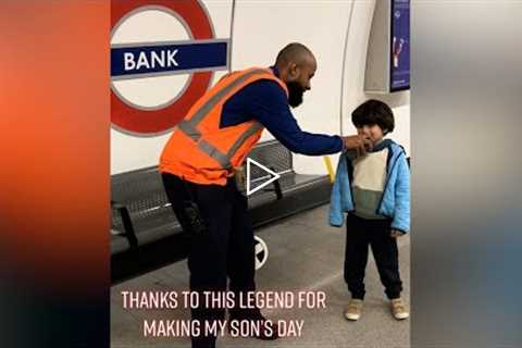 Train-obsessed toddler makes announcement on London Underground