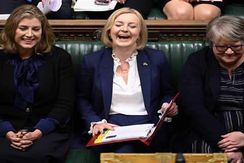 Liz Truss cheers Tory backbenchers as she tears into Labour’s Keir Starmer over tax rises at first..