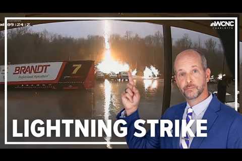 Massive lightning strike caught on camera in Mooresville