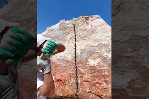 The satisfying process of cracking GIANT rocks open