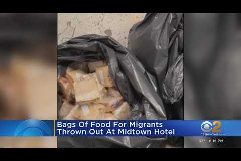 Bags of food for migrants thrown out at Midtown hotel