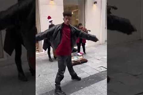 Dancer produces stunning routine after being challenged to dance with buskers in Madrid