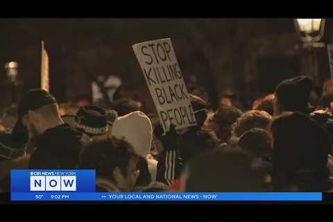 Crowd gathers in Washington Square Park before march for Tyre Nichols