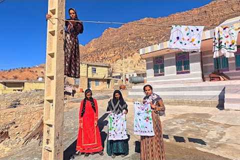 Nomad and Village life : Washing the Pillow Covers