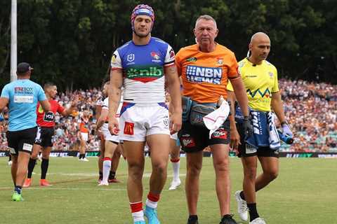 Kalyn Ponga concussed in Newcastle Knights’ 14-12 NRL win over Wests Tigers as St George Illawarra..