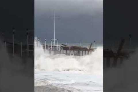 Broken Jetty From Heavy Storm