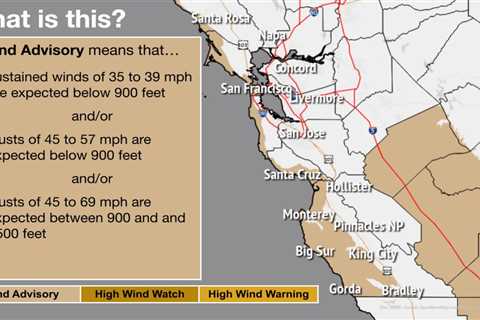 Wind advisory in effect for Bay Area on Monday, and gusts could reach 55 mph