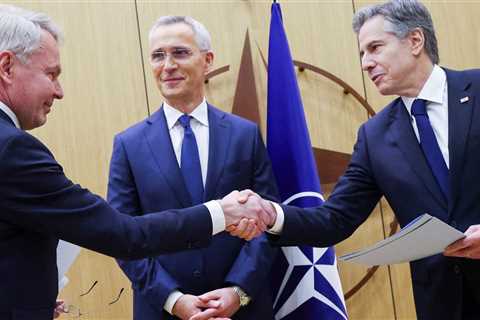 Finland officially becomes a member of the military alliance NATO