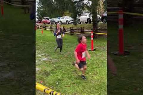 Kid's first-ever trail race ALMOST spoiled by slip up, he recovered well!