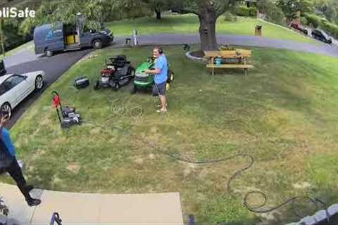 Amazon delivery driver asks for a hose down to beat the heat!