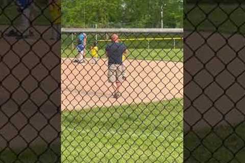 4-year-old tee-ball player decides to play dead 😂