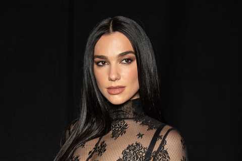 Dua Lipa Wore a Sheer Lace Gown-Jumpsuit Hybrid for Milan Fashion Week and It's Gothic Chic