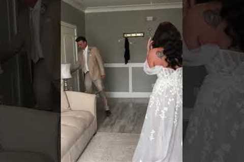 Dad's emotional reaction to daughter's 'first look'