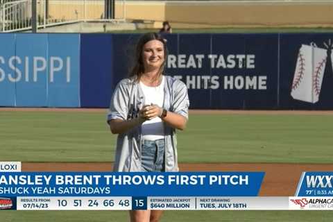 News 25’s Ansley Brent throws out first pitch at Biloxi Shuckers game