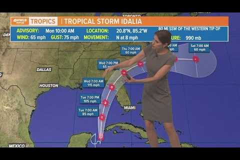 Monday noon tropical update: Idalia heads to Gulf, to become hurricane