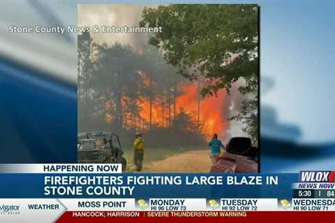 Firefighters working to put out woods fire in Stone County