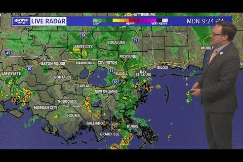 Monday 10PM Weather: Scattered rain in the forecast with more seasonable temperatures