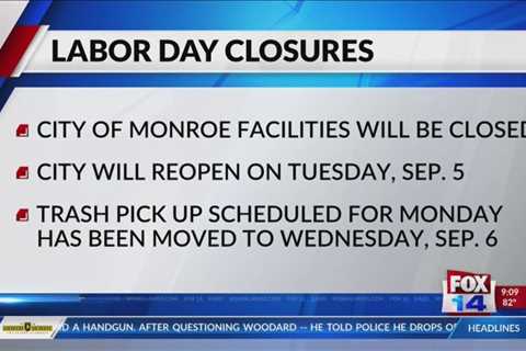 City of Monroe Labor Day Closure and Trash Pickup