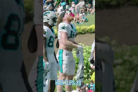 Our new favorite pastime watching Hayden’s hair flips #nfl #HaydenHurst #panthers