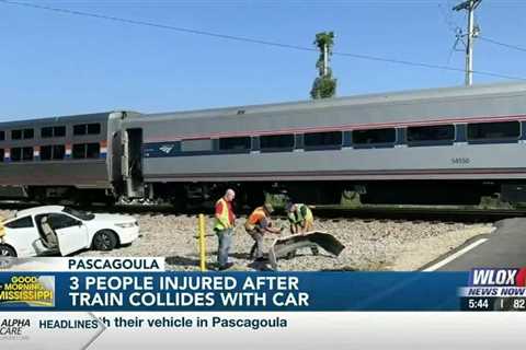 Three injured after Amtrak train collides with car on Highway 90 in Pascagoula