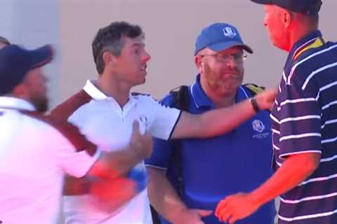 Rory McIlroy in heated argument at the Ryder Cup after claims caddie waved his hat during crucial..