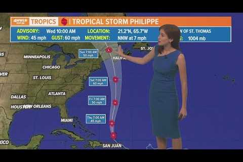 Wednesday noon tropical update: Philippe moving northward