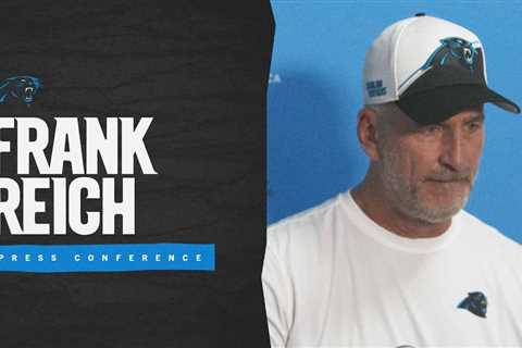 Frank Reich speaks to the media after Miami