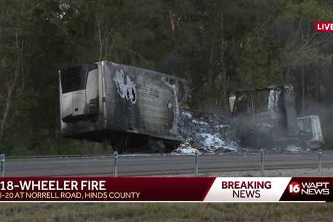 Truck fire slows traffic on I-20 in Hinds County