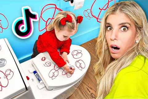 Daughter Destroys Bathroom Testing Viral Tik Tok Parenting Hacks