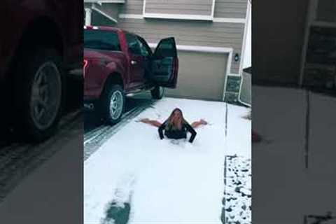 Girl Slips and Falls On Icy Colorado Driveway