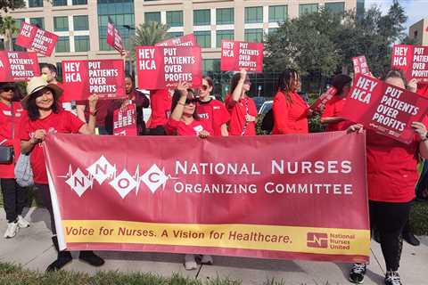 ‘Plain old greed:’ HCA nurses rally to denounce understaffing, unsafe conditions at hospitals