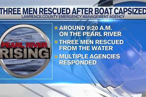 Three men rescued from swift-moving Pearl River in Lawrence County