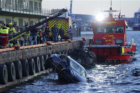 Floating sauna rescues Tesla passengers after car crashes into Oslo fjord