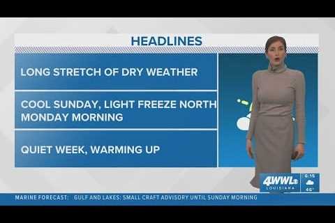 Cool and sunny weather for Sunday; warm-up gets going this week