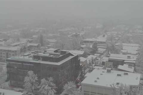 DRONE FOOTAGE: Snowy Cherry Creek Neighborhood in Denver, CO.