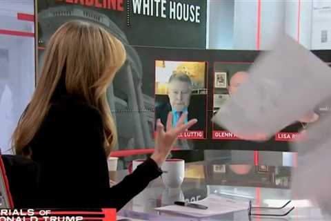 MSNBC host Nicolle Wallace loses her composure on air and angrily throws out her script about the..