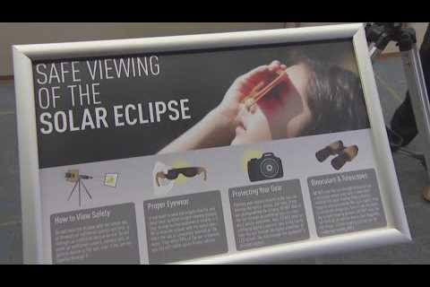 Solar eclipse safety with glasses and viewer