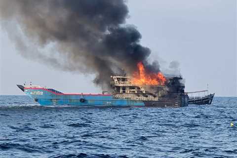 Terrified tourists leap overboard from burning ferry heading to Thailand’s ‘Death Island’ as more..