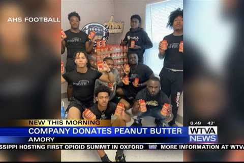 Company donates peanut butter to Amory High School football team