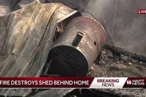 Fire destroys shed behind Jackson home