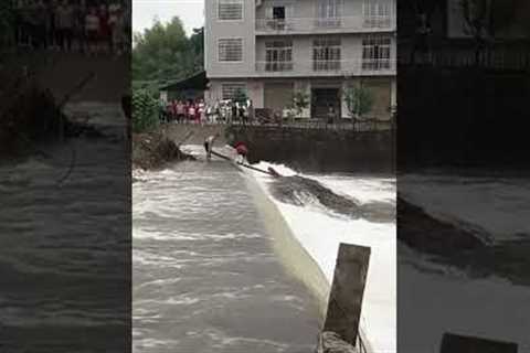 Man Saves Dog From Flood