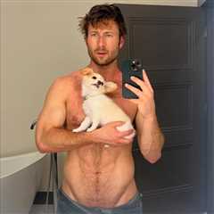 Glen Powell Exhibits Off His Cute Pet, Scorching Physique