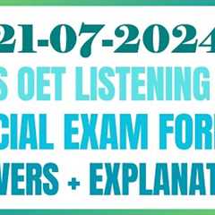 JAY''S 2ND CHANNEL - OET LISTENING TEST 21.07.2024 #oet #oetexam #oetnursing #oetlisteningtest