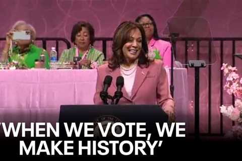 Vice President Kamala Harris addresses crowd at Alpha Kappa Alpha convention in Dallas