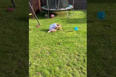 Funny Girl Playing With Dog FAIL