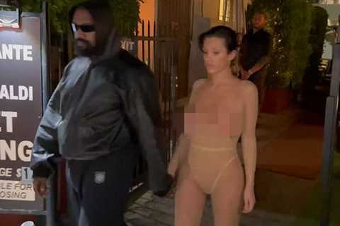 Bianca Censori Uncensored for Birthday Dinner, Boobs Absolutely Out In See-Via Bodysuit