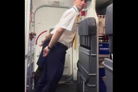 Flight Attendants Lean During Takeoff